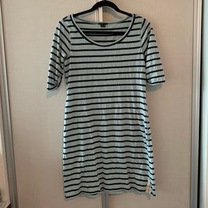 Theory navy and mint stripped t-shirt dress